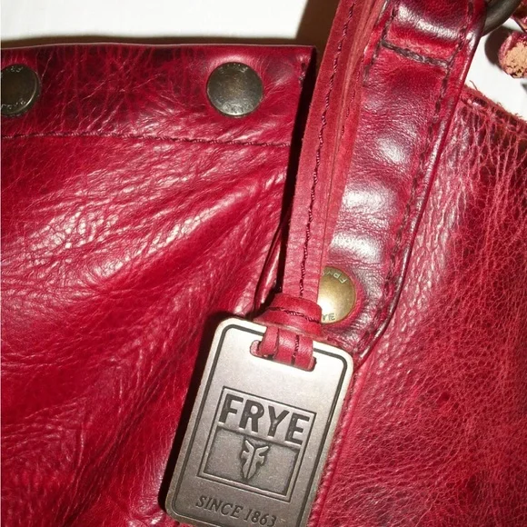 Frye Red Leather Tote Bag - Picture 6 of 12